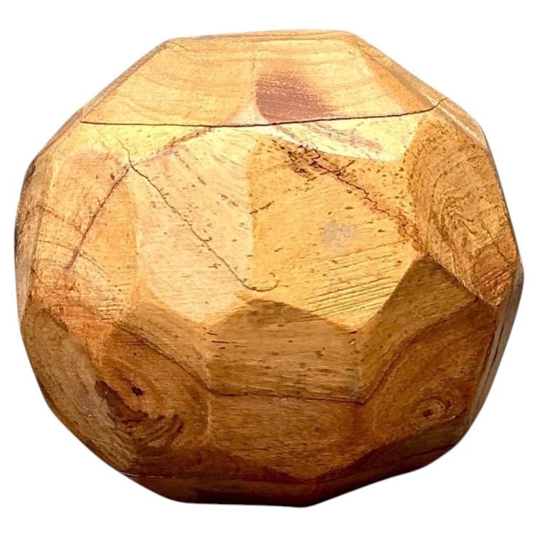 Vintage Faceted Wood Sphere