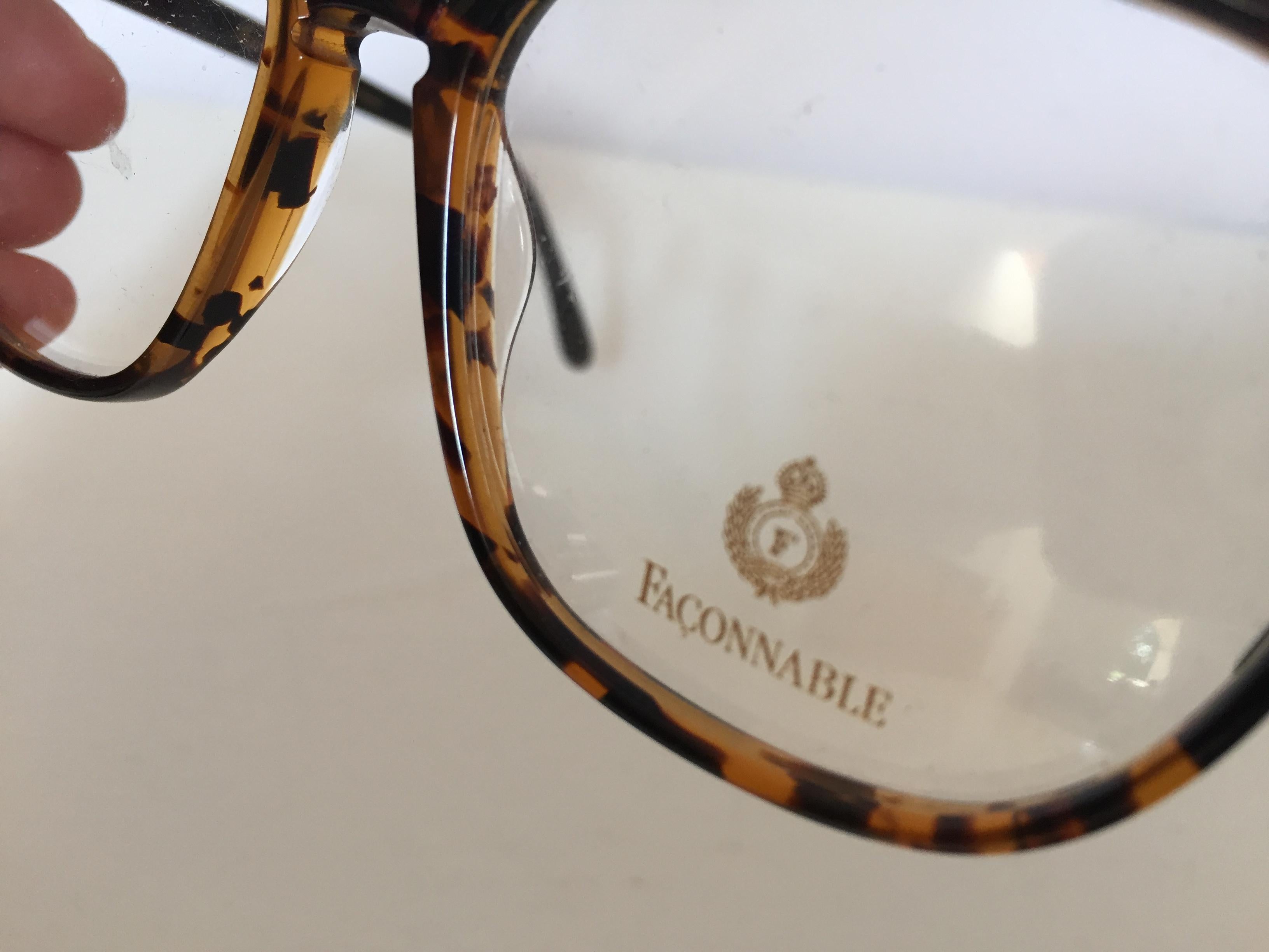Brown Vintage Faconnable Eyeglasses For Sale