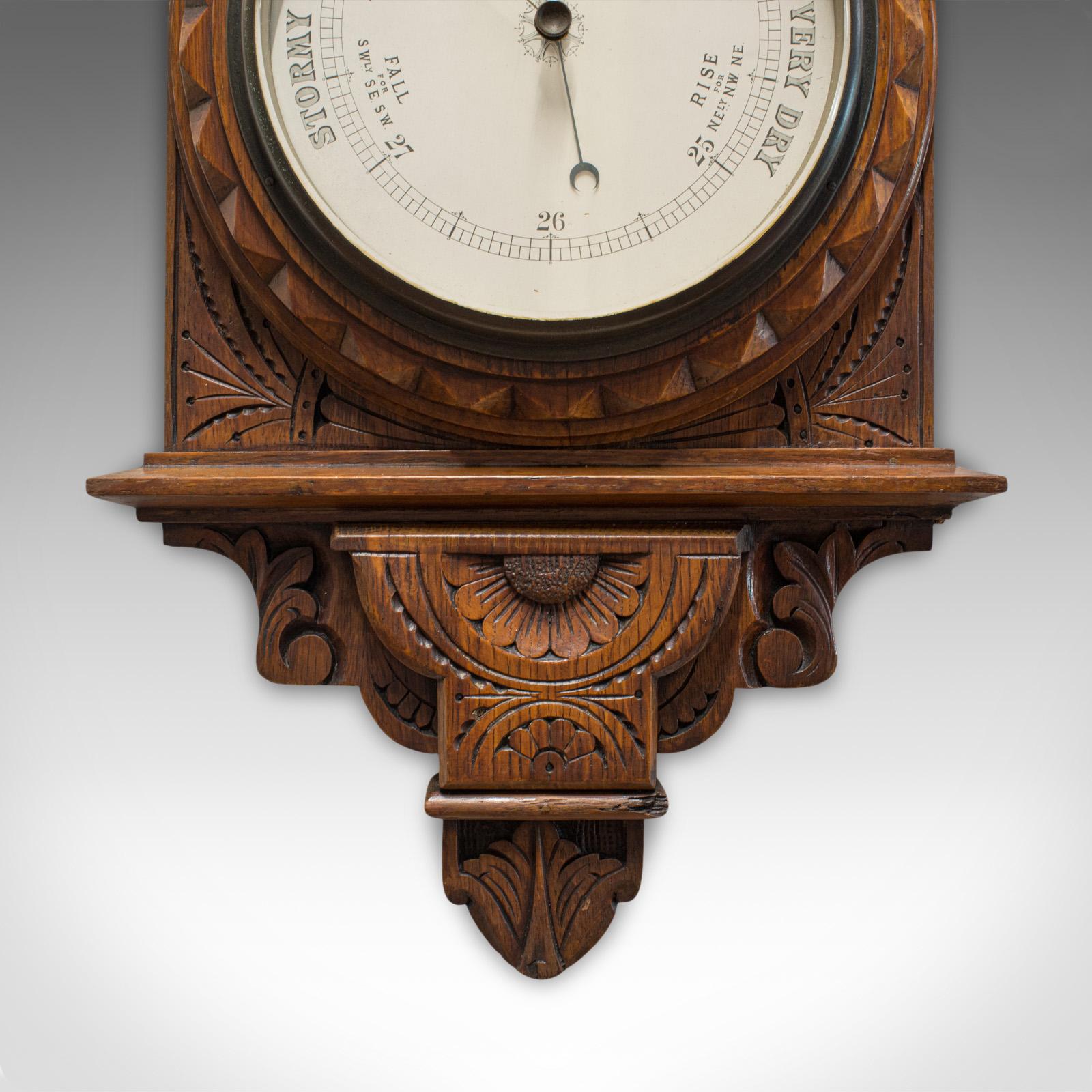 Vintage Factory Barometer, English, Oak, Banjo, Official, Factory Act 1937 For Sale 3