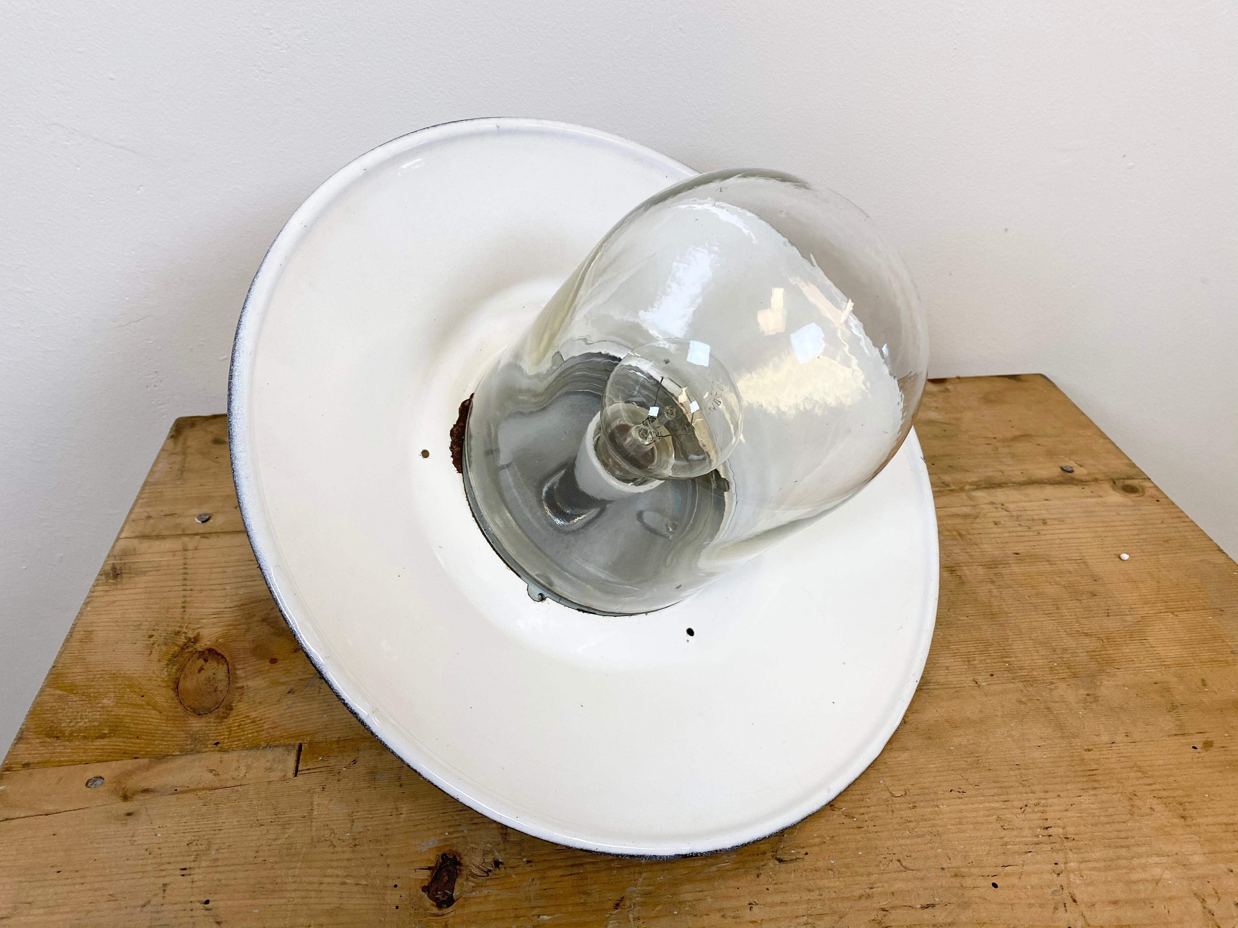 20th Century Vintage Factory Hanging Lamp, 1970s For Sale