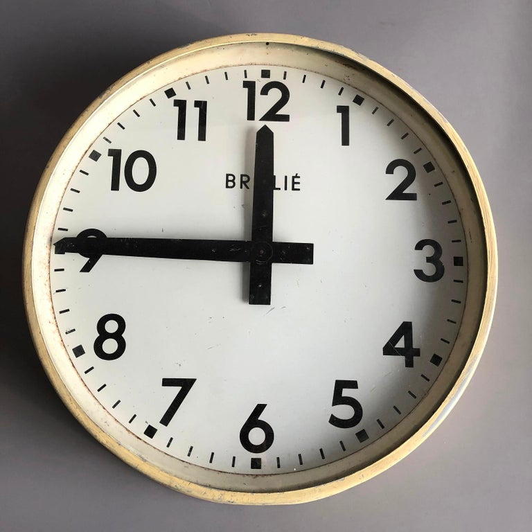 Vintage Factory Industrial Wall Clock, France, 1950s at 1stDibs