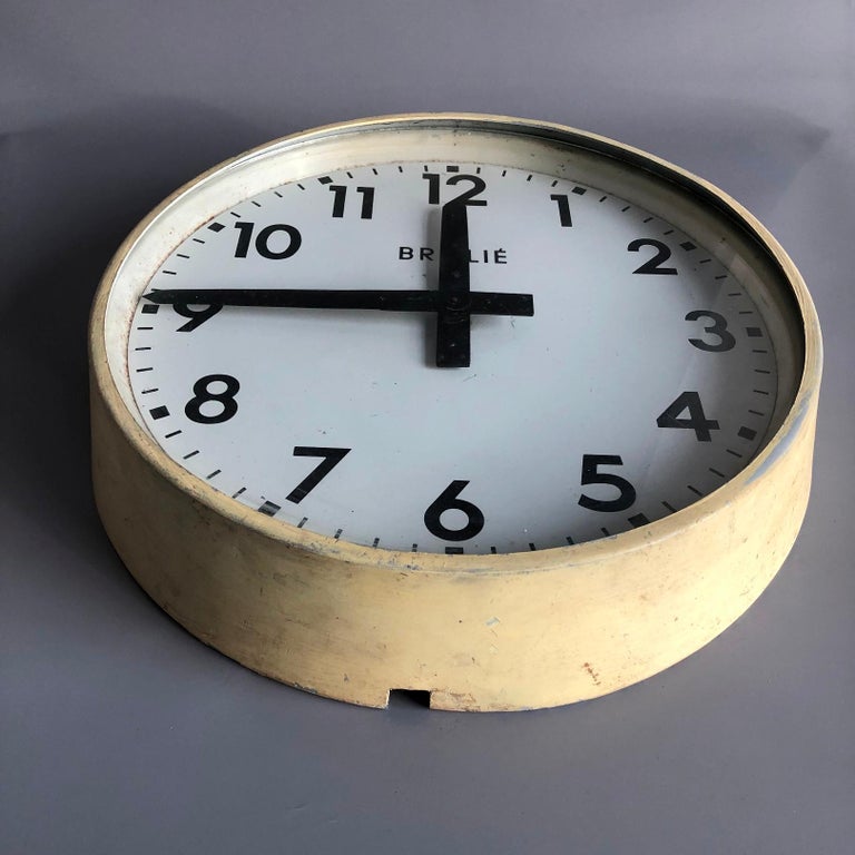 Vintage Factory Industrial Wall Clock, France, 1950s at 1stDibs