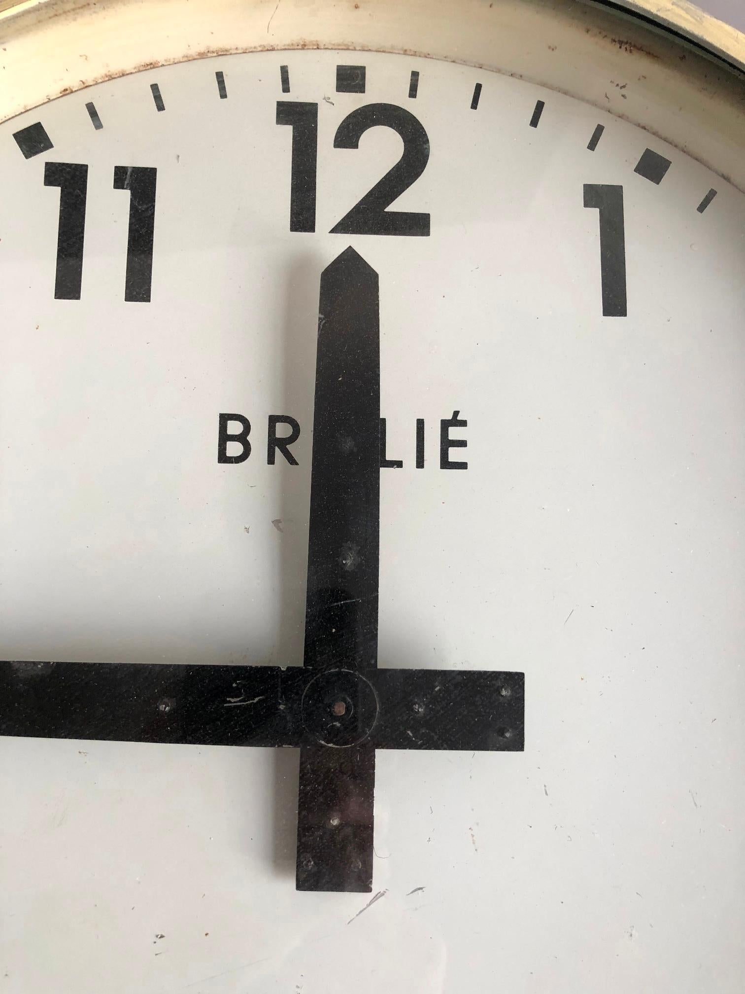 Vintage Factory Industrial Wall Clock, France, 1950s In Fair Condition In BUDAPEST, HU