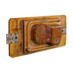 Modello vintage di fabbrica, inglese, mogano, industriale, stampo, parete, decorativo