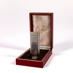 Vintage Factory Sterling Silver CARTIER Les Must Lighter in Box 1970s