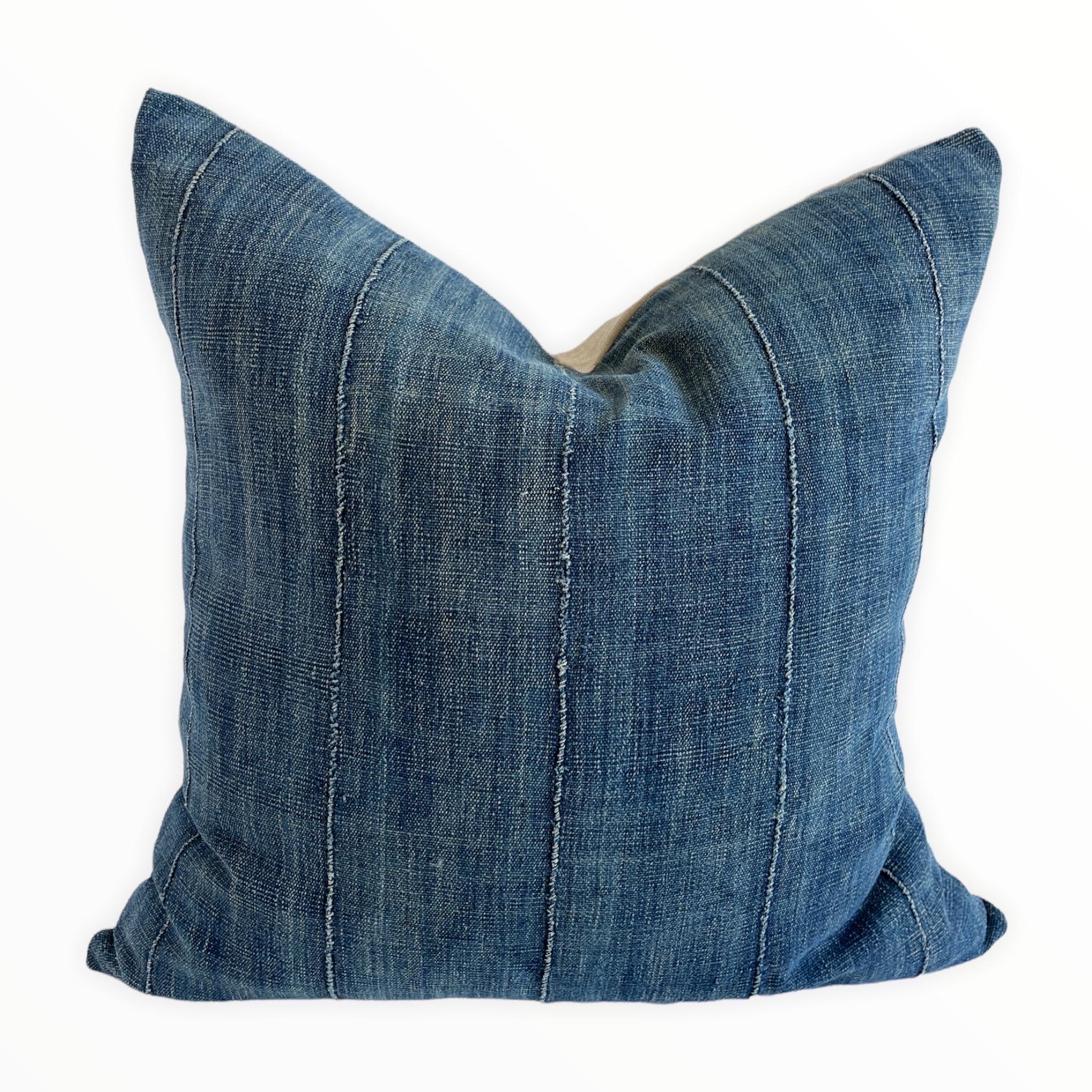 Vintage Faded Blue Indigo Pillow Insert 3