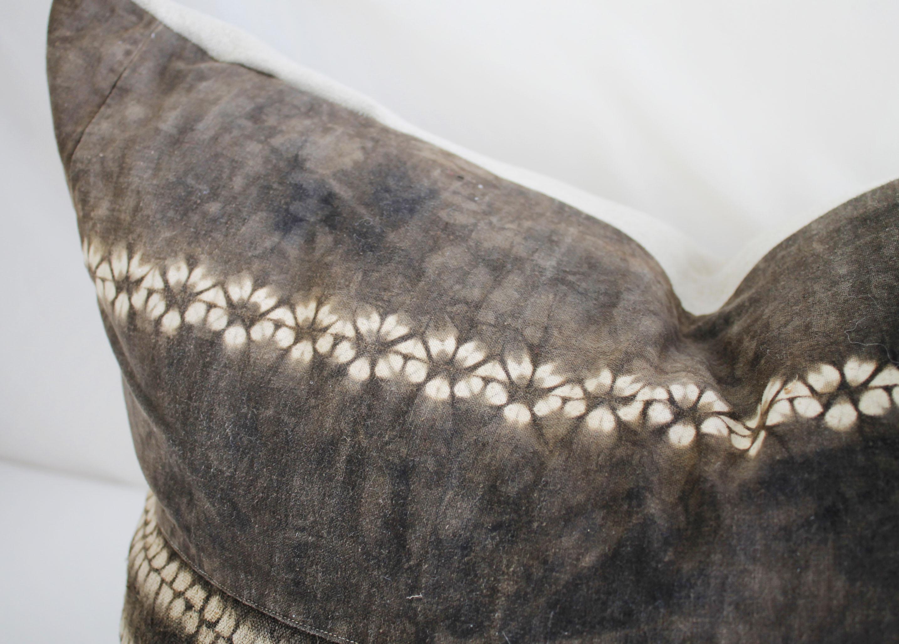 Vintage Faded Brown Batik Pillows In Good Condition In Brea, CA