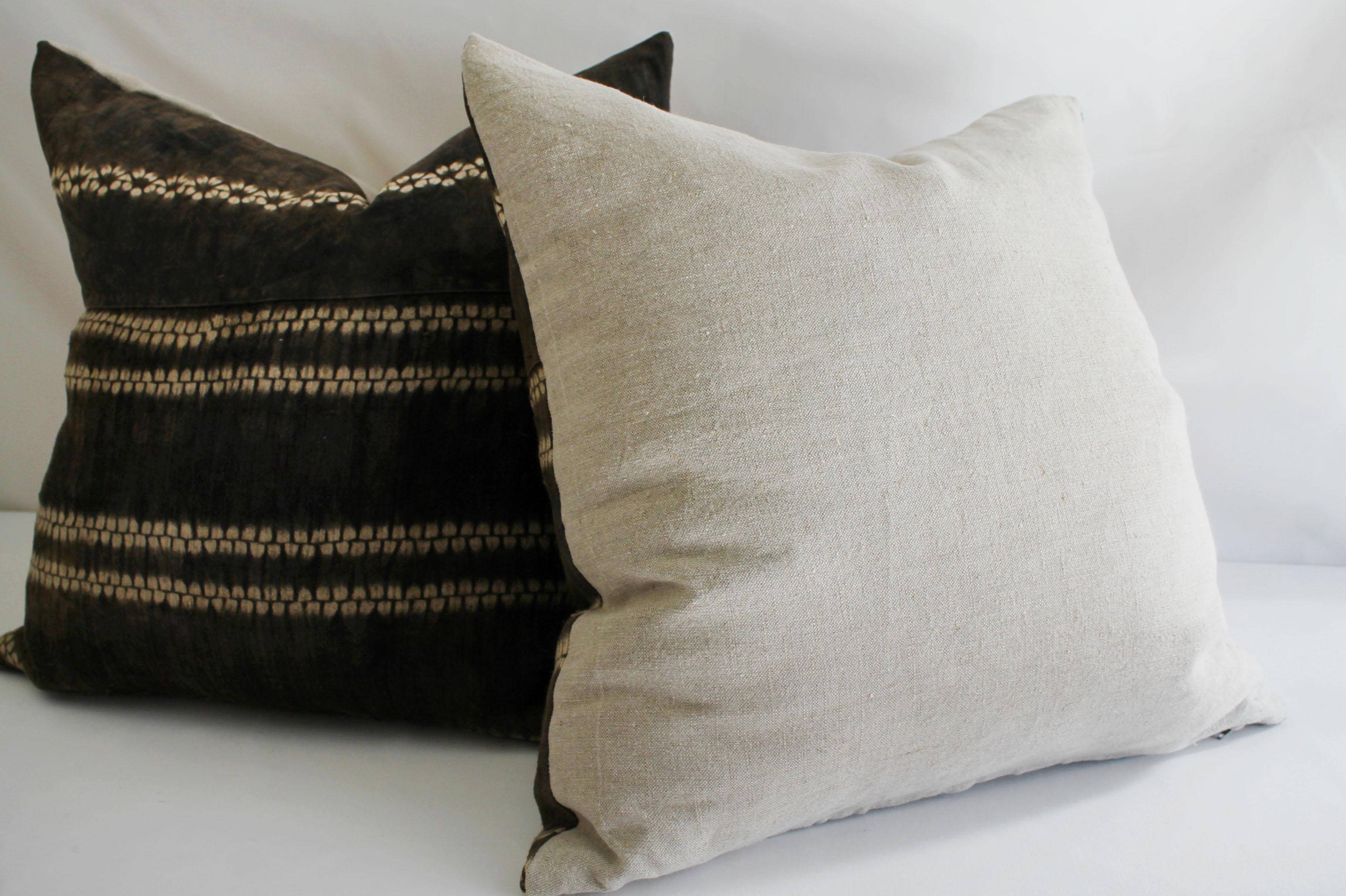 Cotton Vintage Faded Brown Batik Pillows