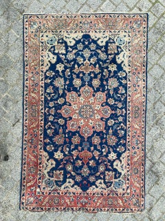 Bobyrug’s Vintage Faded Floral Najaf Abad Rug