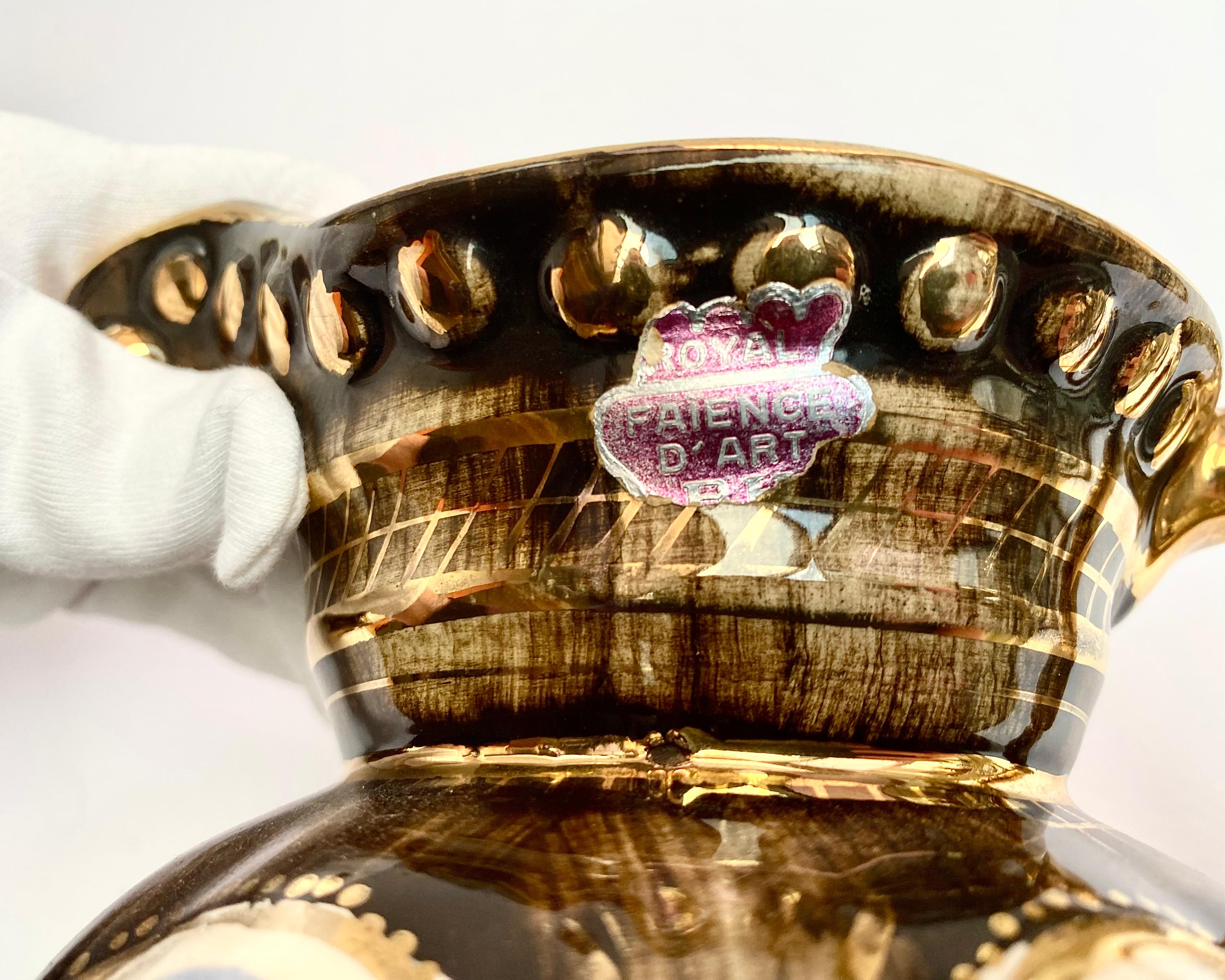 Vaso a urna in faience Hubert Bequet Belgio, 1960 in vendita 4