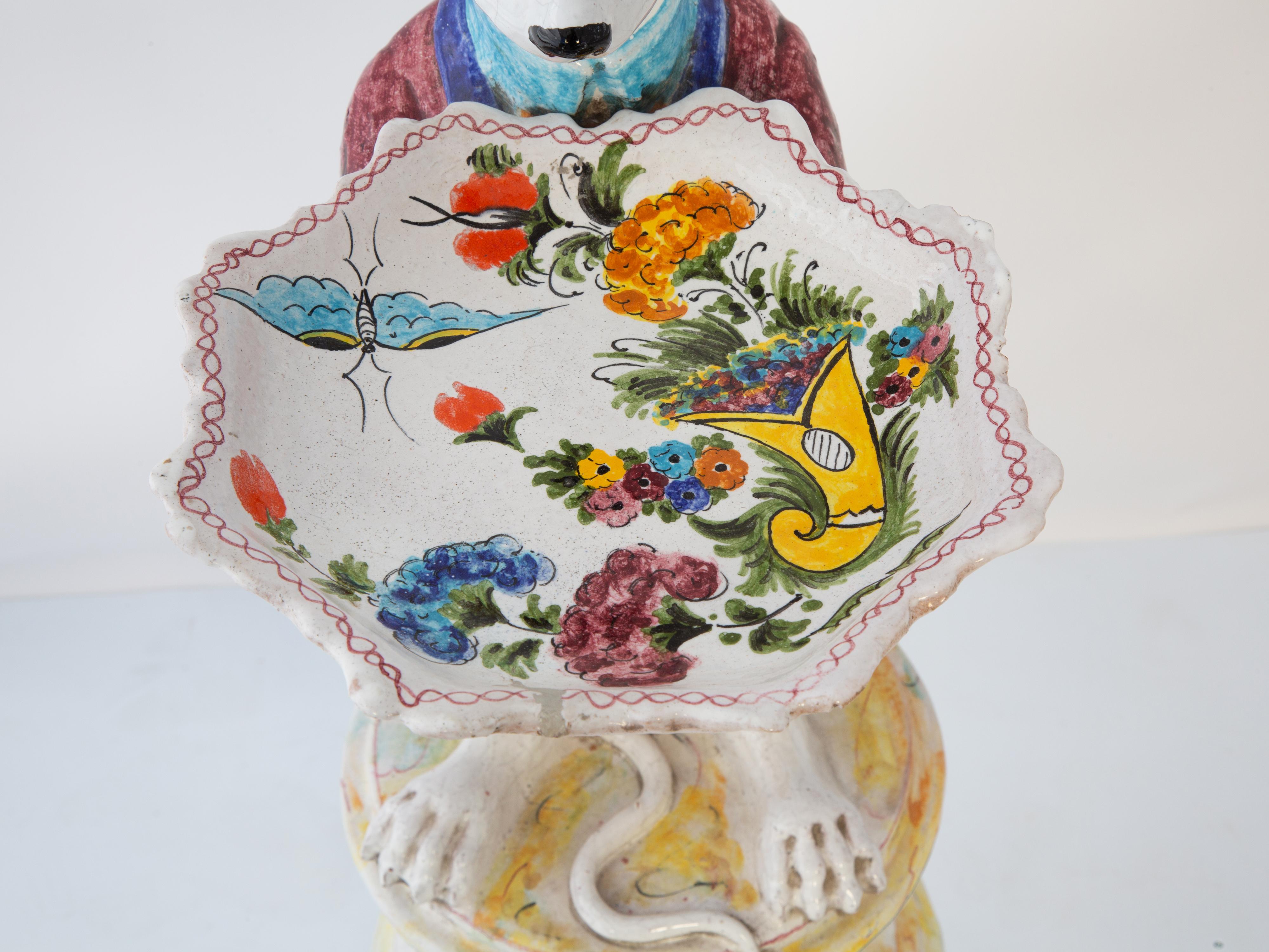 Vassoio per topi in terracotta Faience vintage con vassoio In condizioni buone in vendita a West Palm Beach, FL