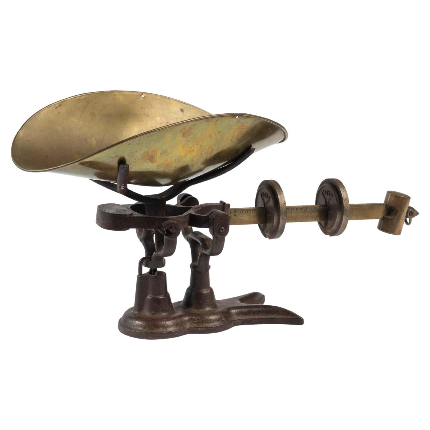 Vintage Fairbanks Scales Wrought Iron and Brass Scale with Weights For ...