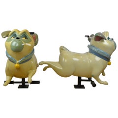 Vintage Fairground Pug Dog Figurine , Pocahontas, 1990s