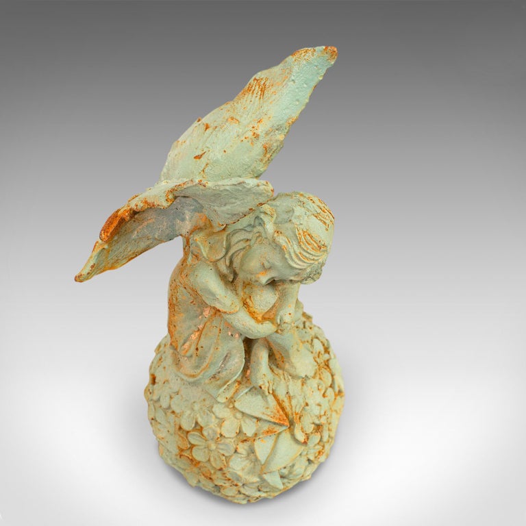 Vintage Fairy Ornament, English, Cast Iron, Garden, Decorative