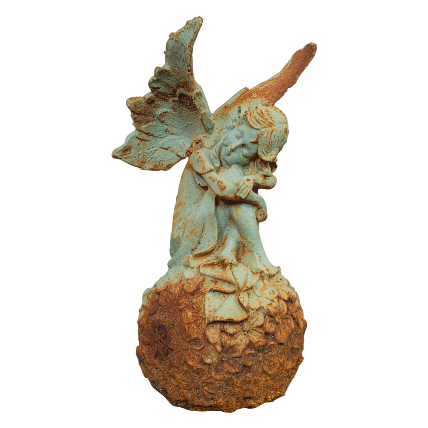 Vintage Fairy Ornament, English, Iron, Ethereal, Garden, Decorative, Statuette