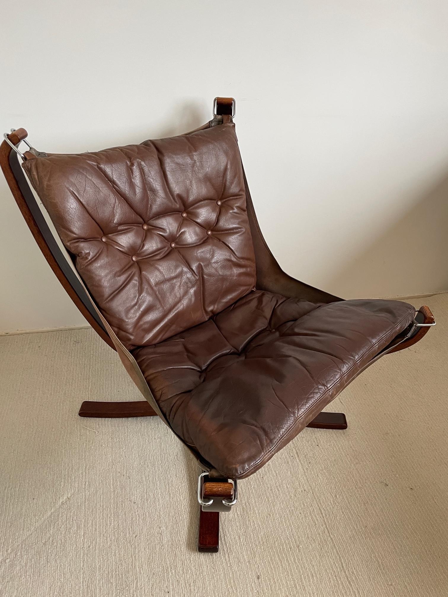 Mid-Century Modern Vintage Falcon Chair by Sigurd Ressell for Vatne Møbler, Norway, 1970s Design