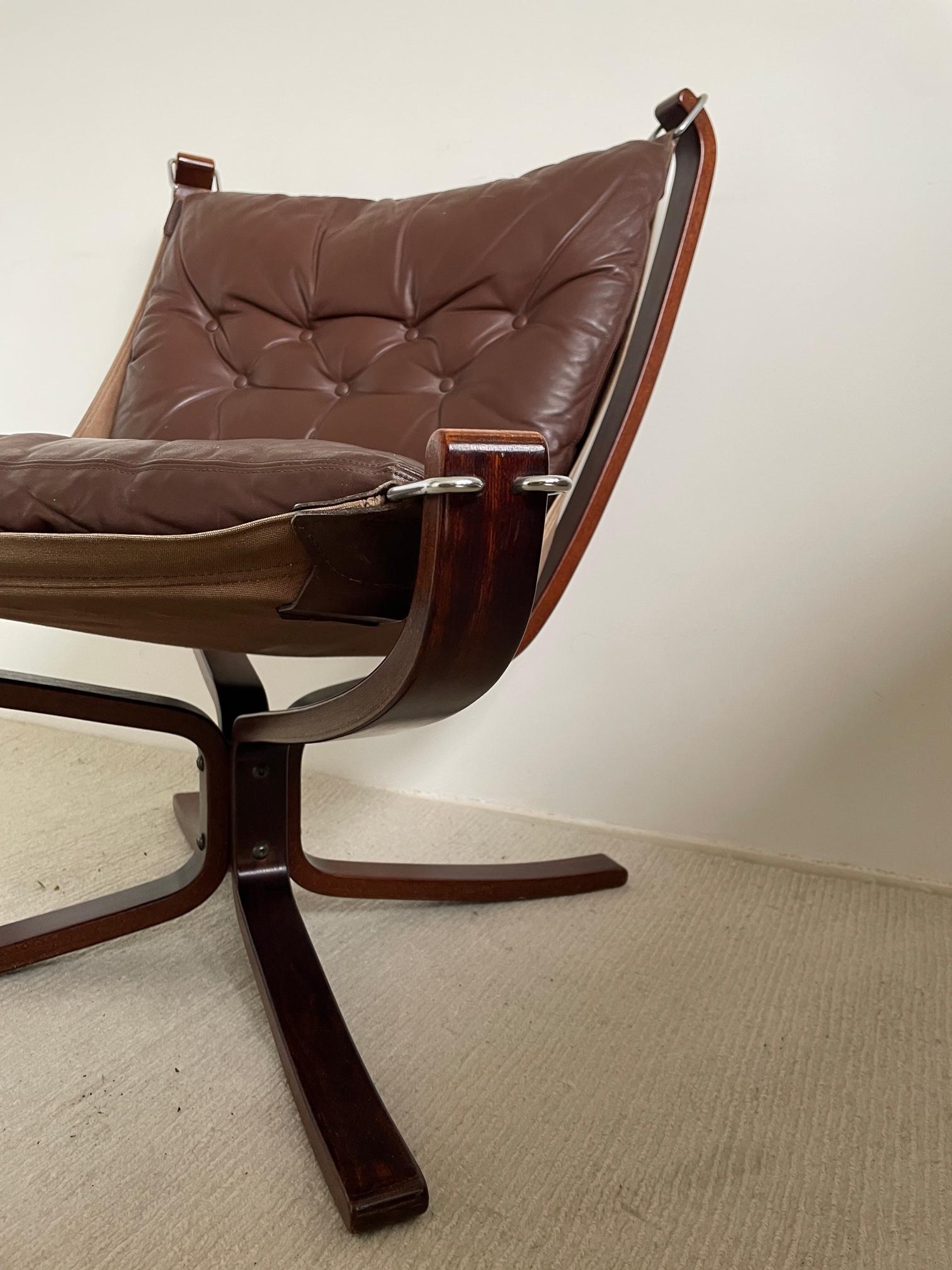 Mid-Century Modern Vintage Falcon Chair by Sigurd Ressell for Vatne Møbler, Norway, 1970s Design