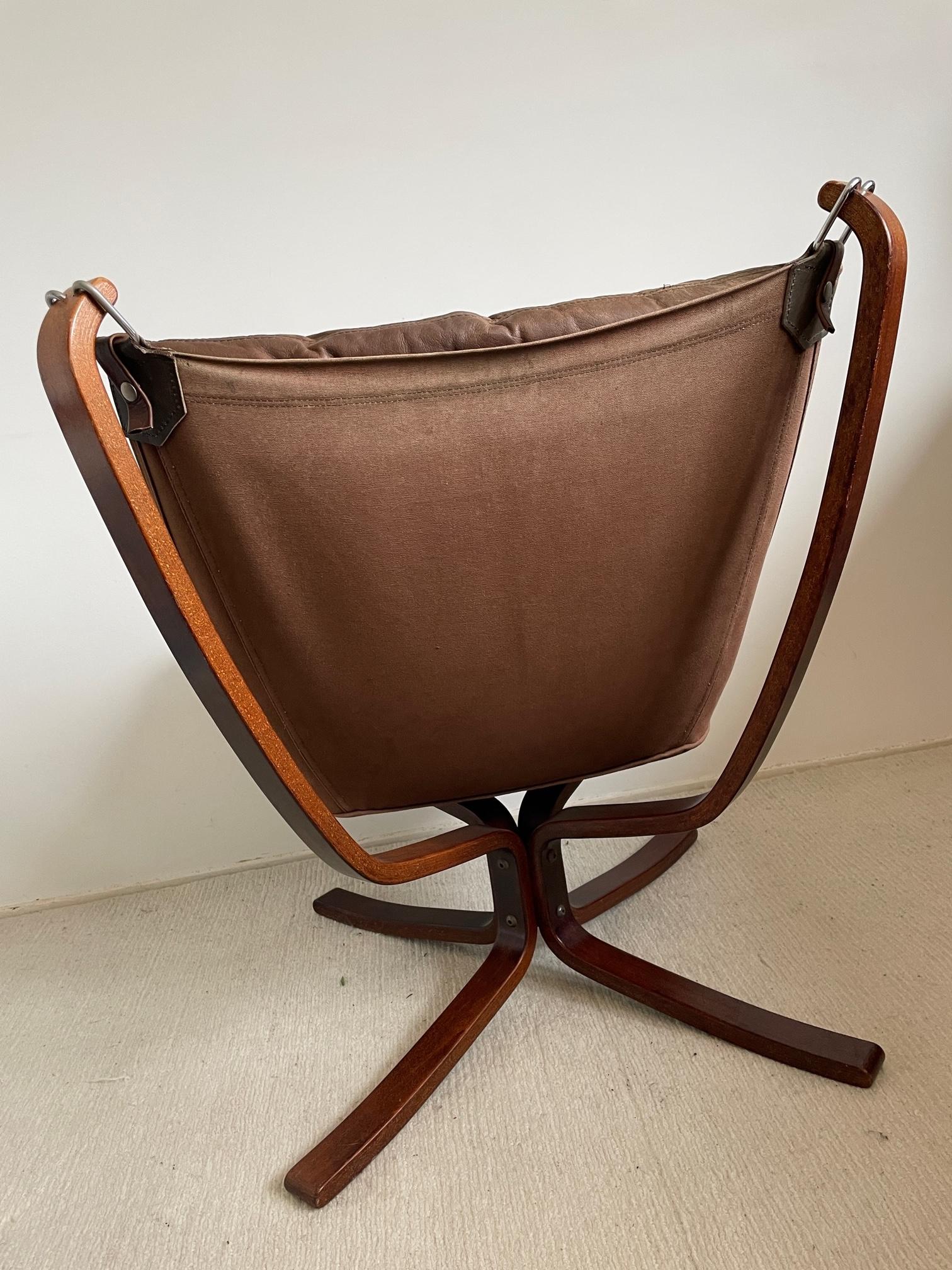 Leather Vintage Falcon Chair by Sigurd Ressell for Vatne Møbler, Norway, 1970s Design