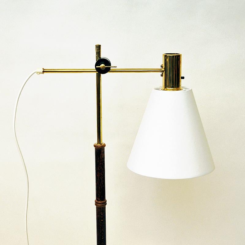 Swedish Vintage Falkenberg Adjustable Brass Floorlamp Mod 7032, Sweden 1960s