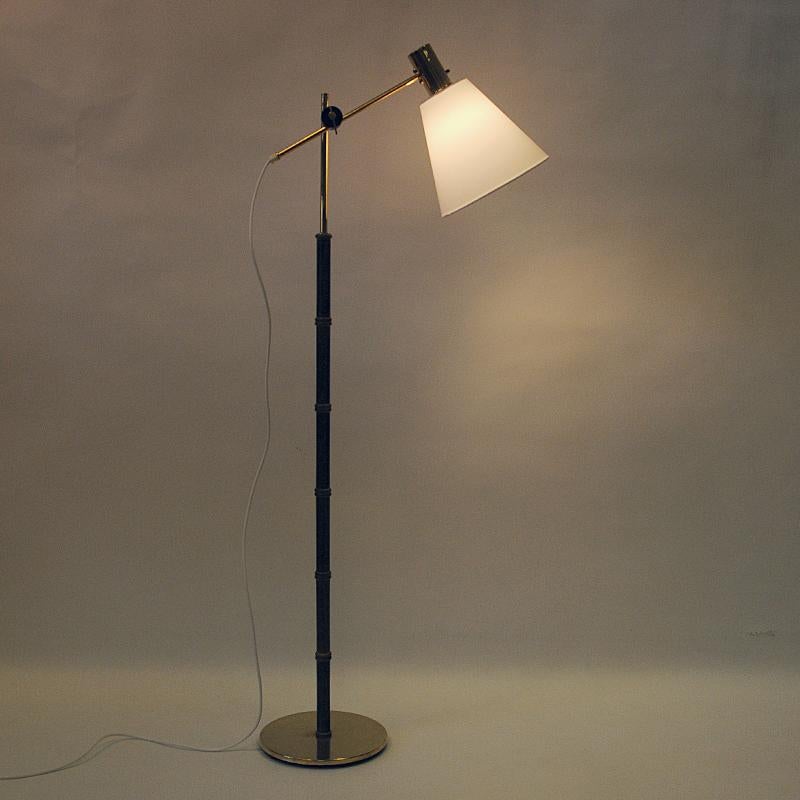 Mid-20th Century Vintage Falkenberg Adjustable Brass Floorlamp Mod 7032, Sweden 1960s