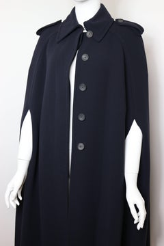 Vintage Fall 1996 Gucci by Tom Ford  Navy Wool Long Cape Coat
