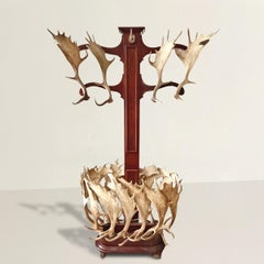Porte-manteau vintage en bois de daim