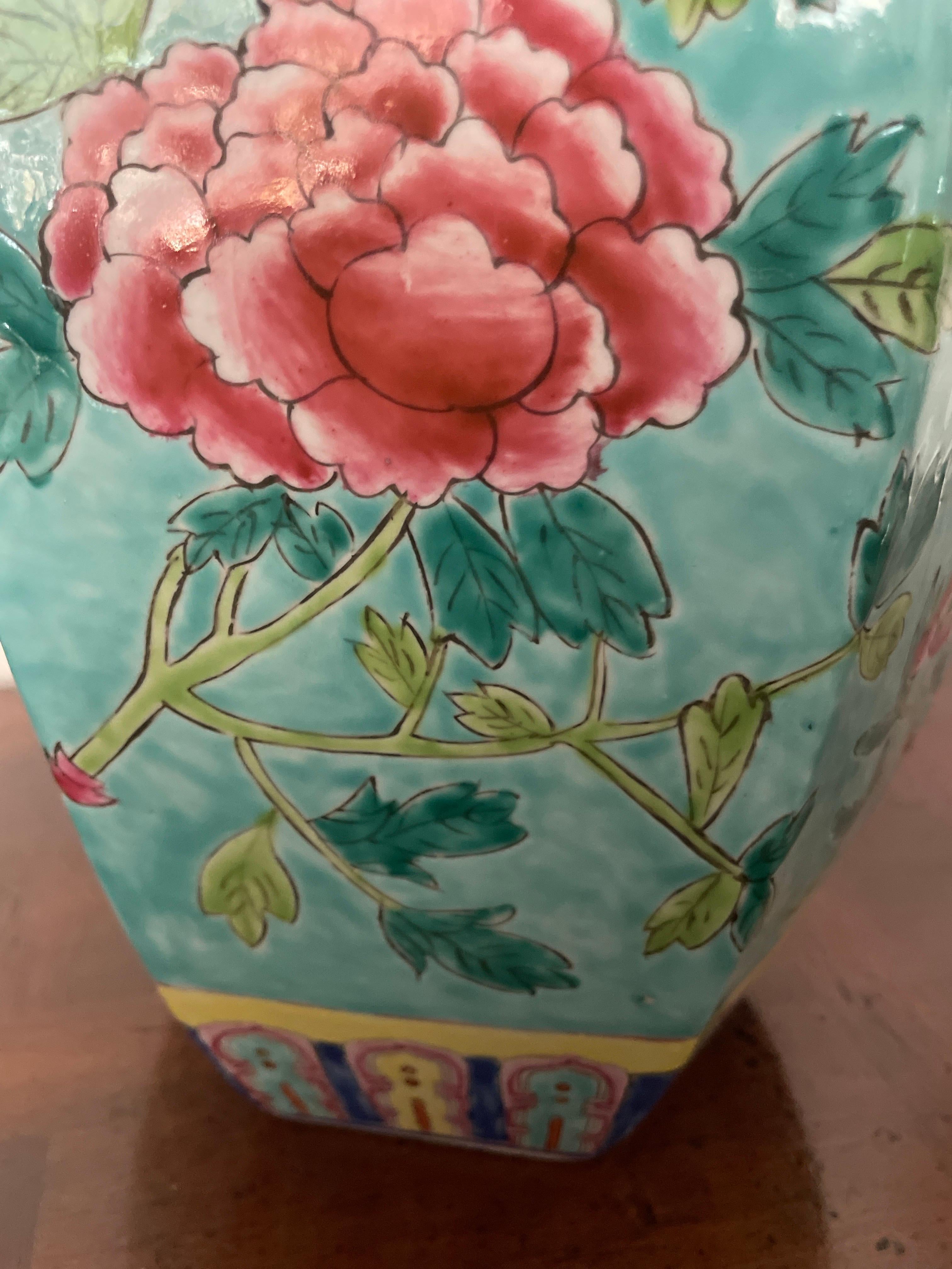 Vasetto di zenzero cinese Famille Rose d'epoca in vendita 1