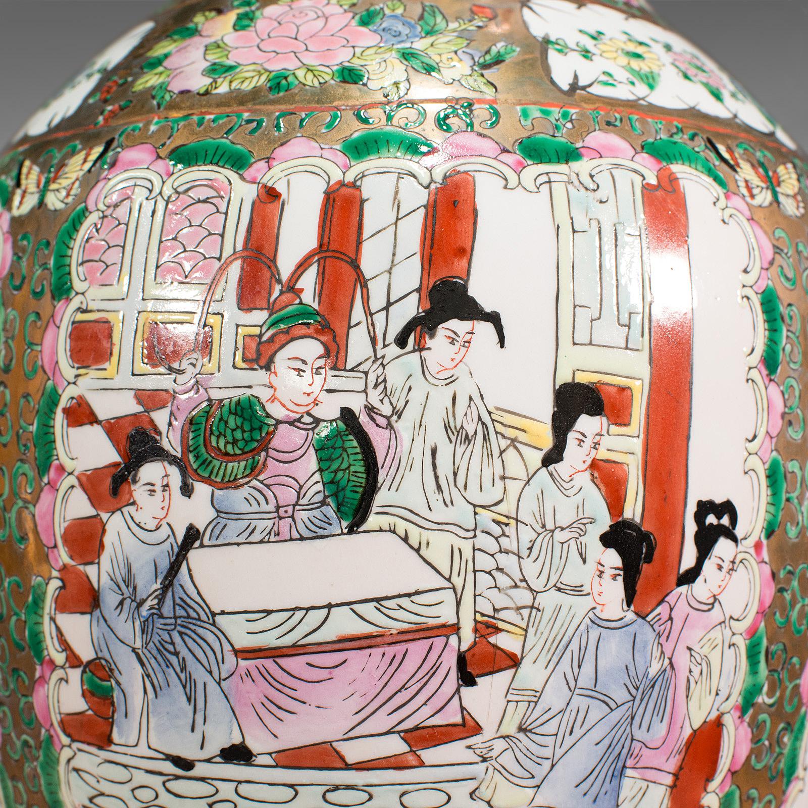 Vintage Famille Rose Vase, Chinese, Ceramic, Decorative, Art Deco, Circa 1940 For Sale 4