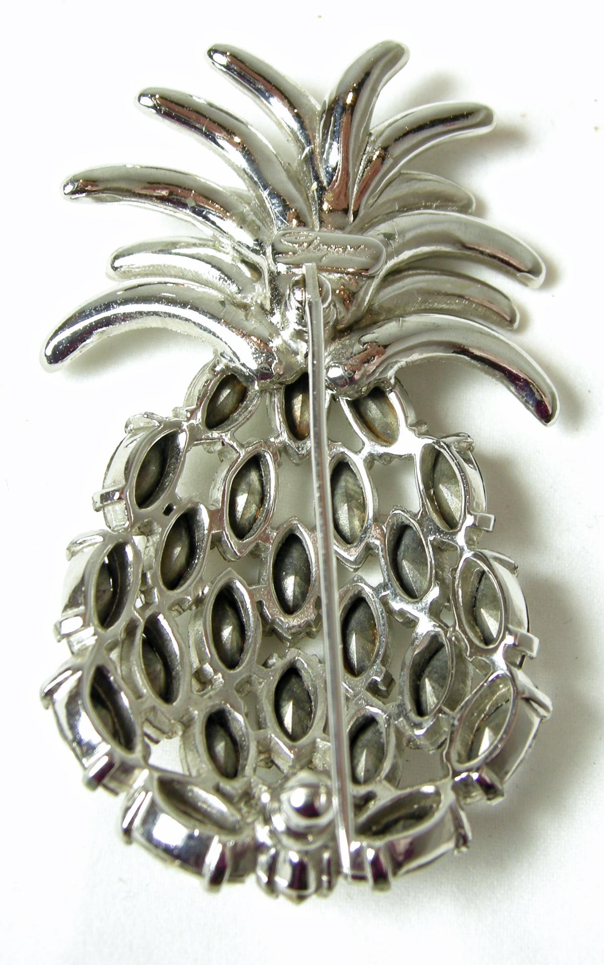 Vintage Famous Schiapparelli Crystal Pineapple Brooch at 1stDibs