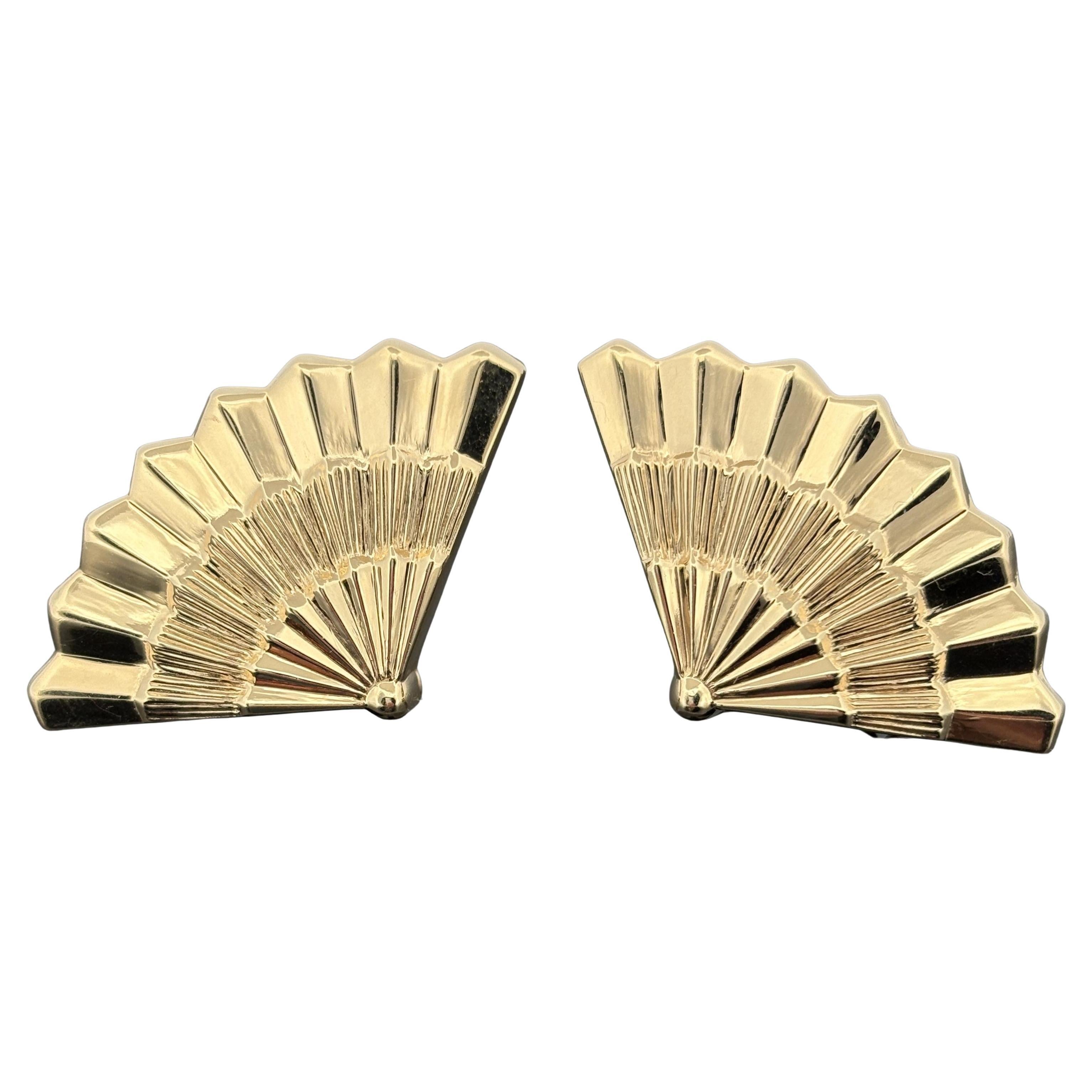 Vintage Fan-Ohrringe 14k Gelbgold