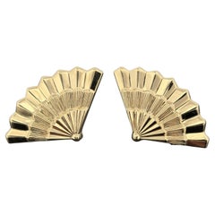 Vintage Fan Earrings 14k Yellow Gold