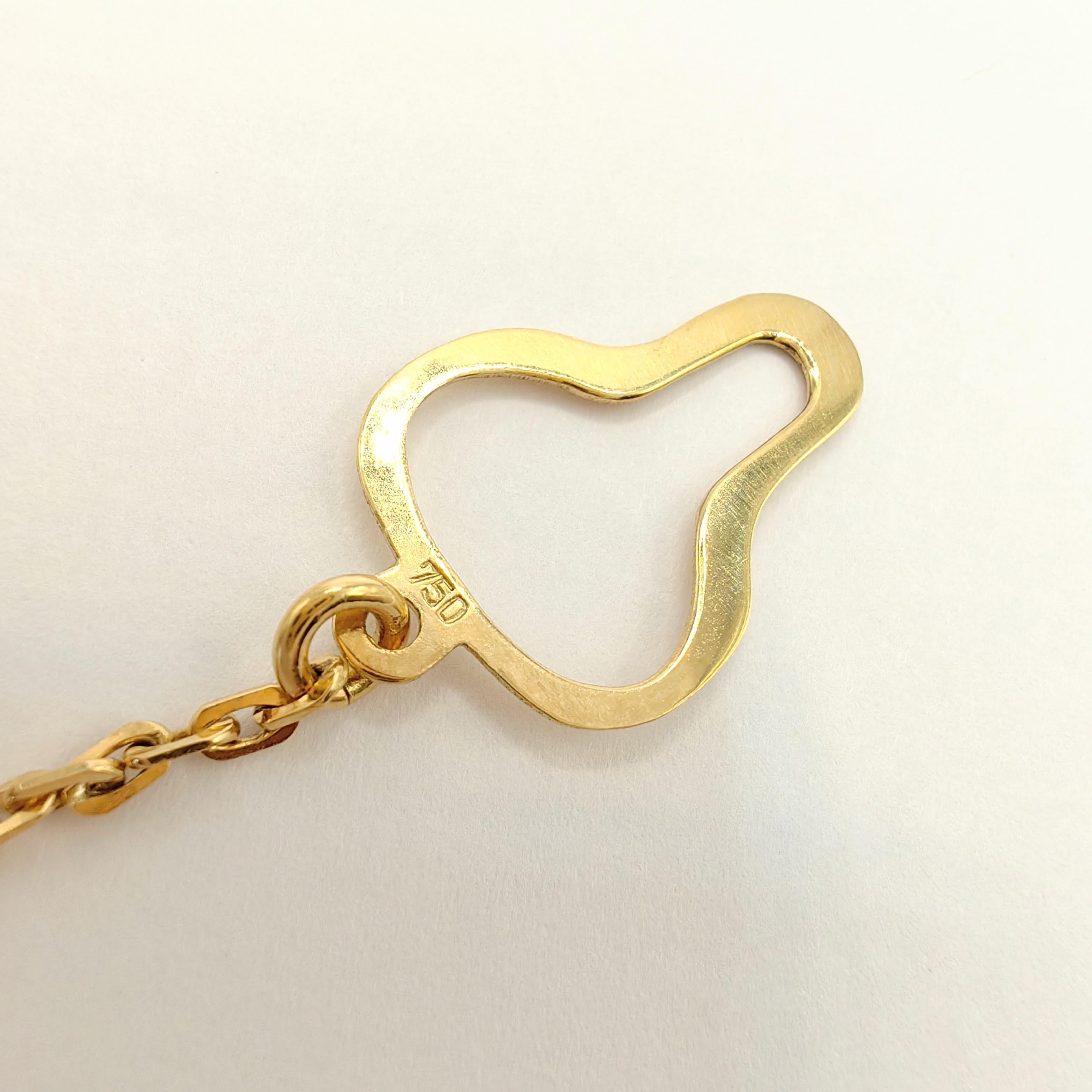 Vintage Fan Shape Tie Clip With Chain in 18K Yellow & White Two-tone Gold For Sale 4