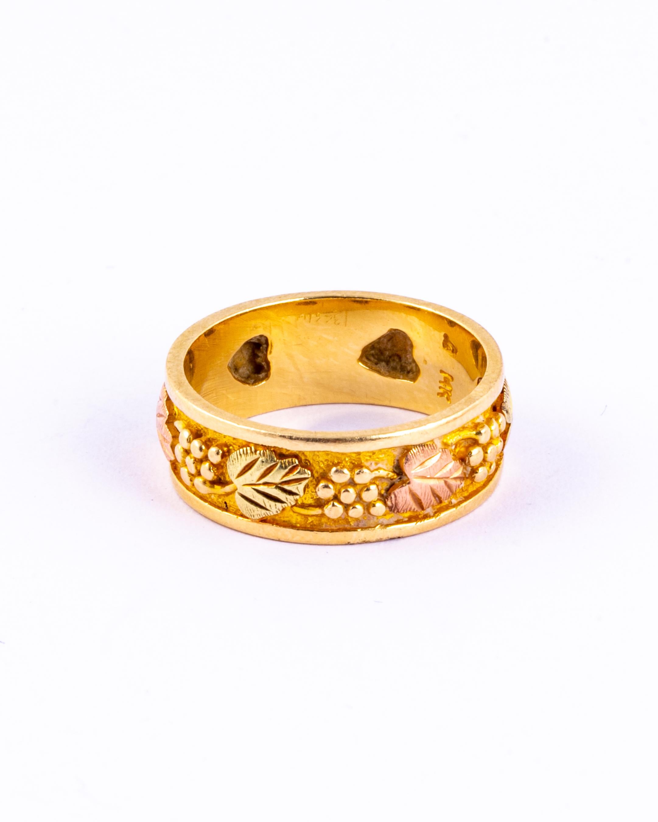 14 Karat Roségold-Ring mit ausgefallenem Design (Moderne) im Angebot