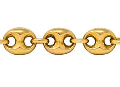 Vintage Fancy 18 Karat Gold Anchor Unisex Bracelet