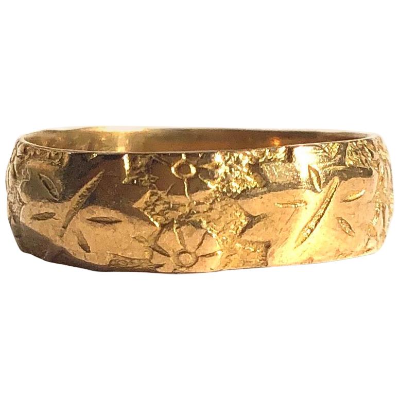 Vintage Fancy 22 Carat Gold Band