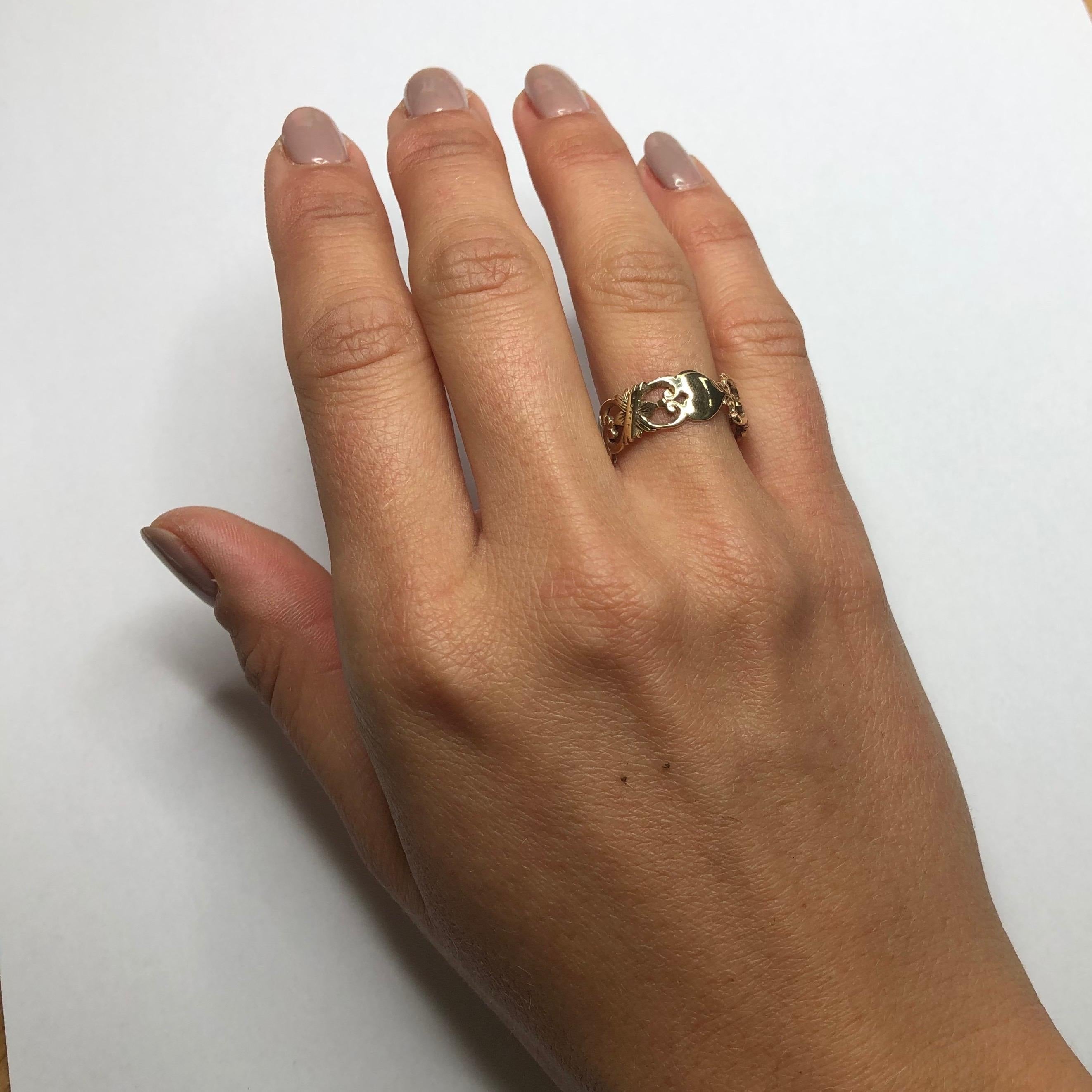 da uomo o donna Fascia d'oro vintage a 9 carati in vendita