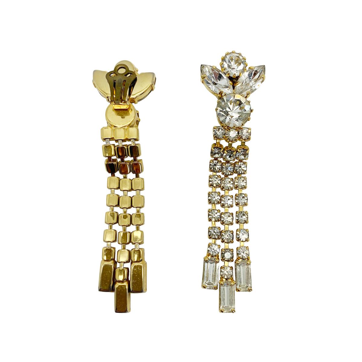Vintage-Tropfen-Ohrringe aus Kristall mit Fancy-Schliff 1960er für Damen oder Herren im Angebot