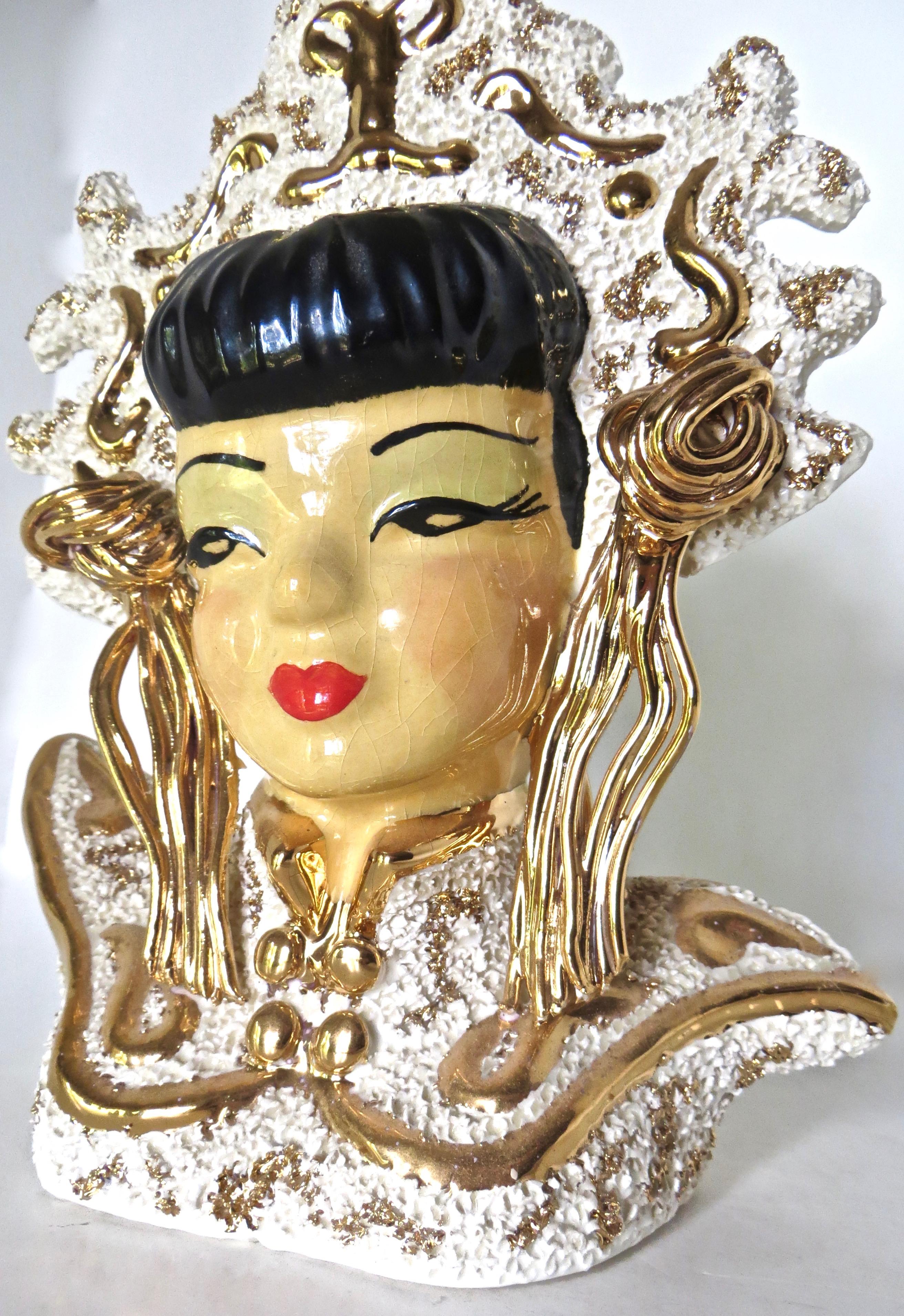 Vintage „Fancy Japanese Lady“ Puppenkopf-Vase, amerikanisch, ca. 1958, selten im Zustand „Gut“ im Angebot in Incline Village, NV