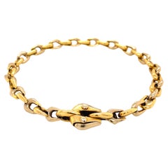 Retro Fancy Link 2-Tone Gold Link Bracelet Estate Fine Jewelry
