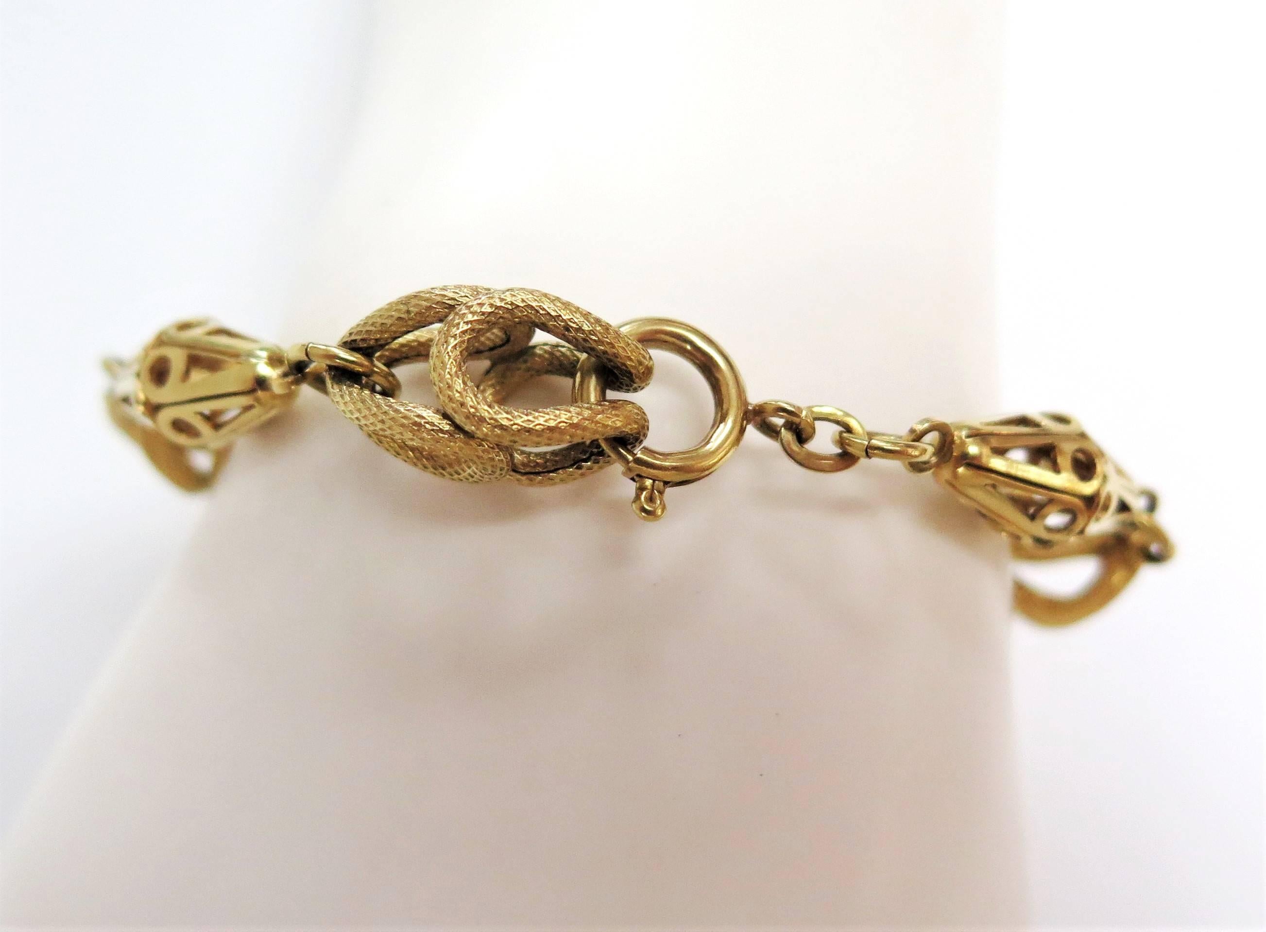 Vintage Fancy Link Bracelet / 18 Karat Yellow Gold 1