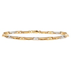 Vintage-Armband mit ausgefallenen Gliedern aus Gelb- und Weißgold