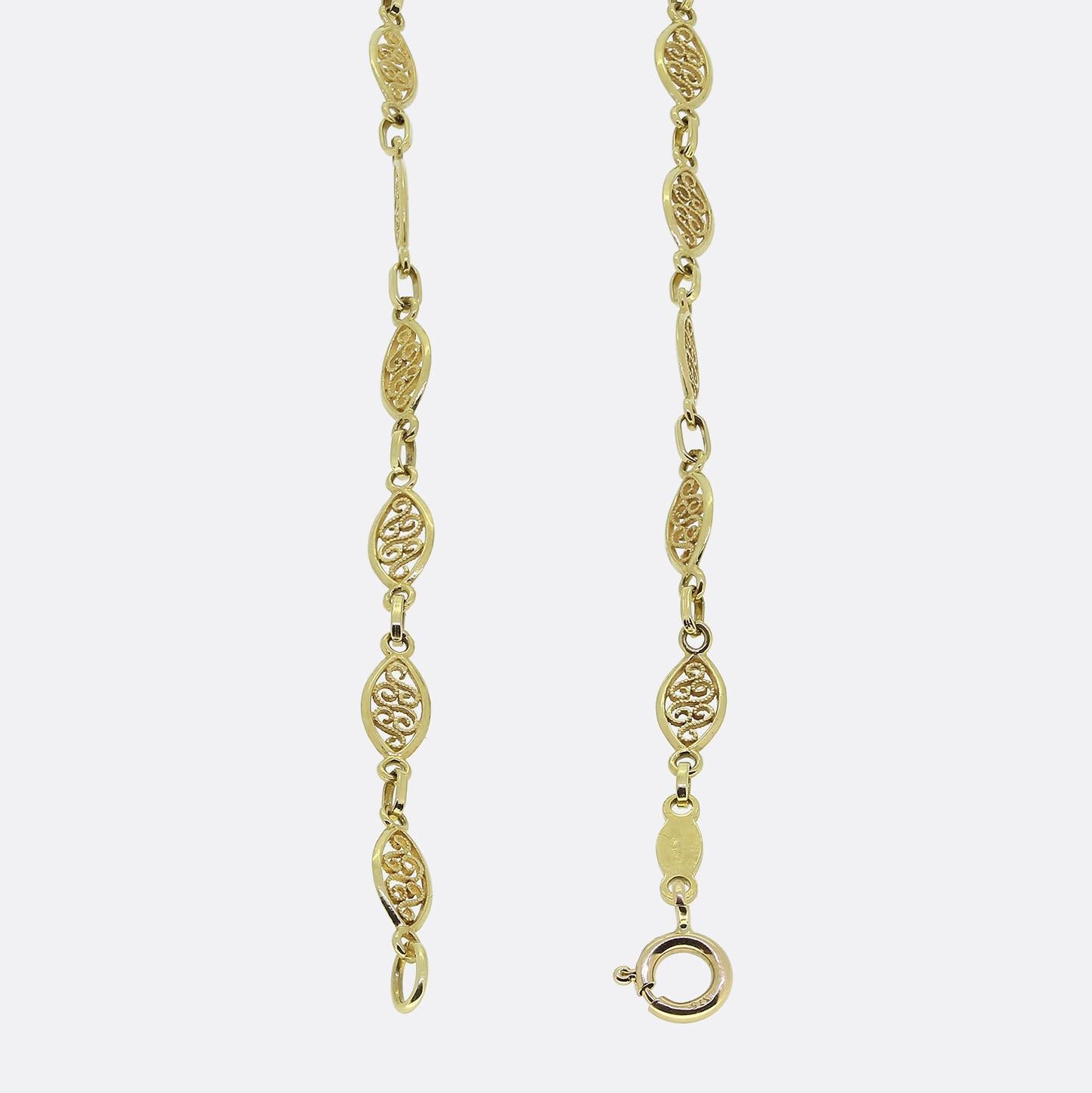 Vintage Fancy Oval Link Chain (Chaîne à maillons ovales) Bon état - En vente à London, GB