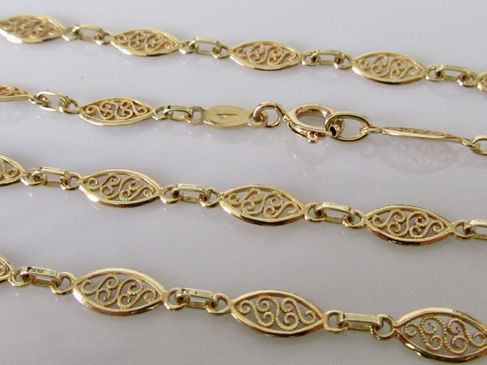 Vintage Fancy Oval Link Chain (Chaîne à maillons ovales) en vente 1