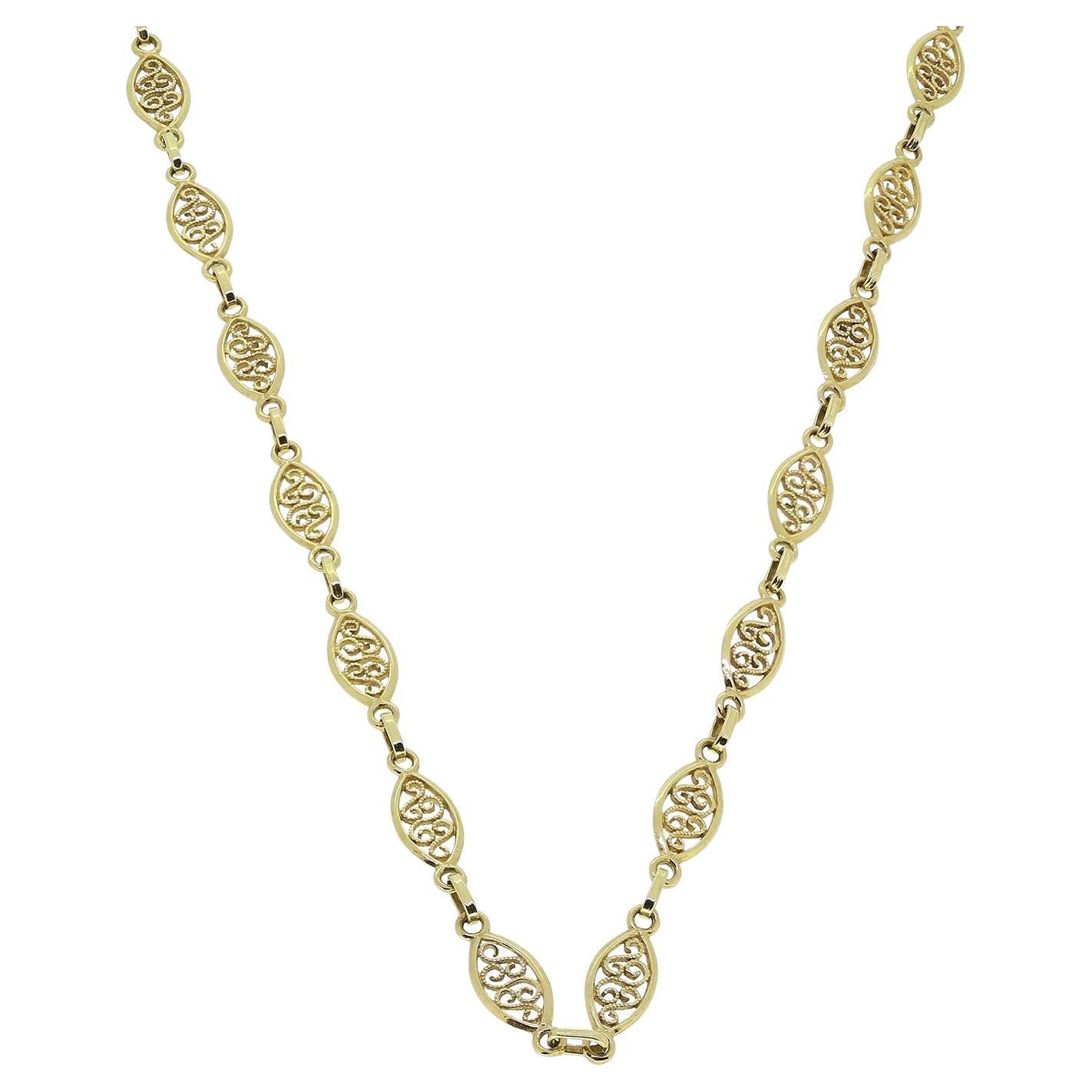 Catena a maglie ovali fantasia d
epoca