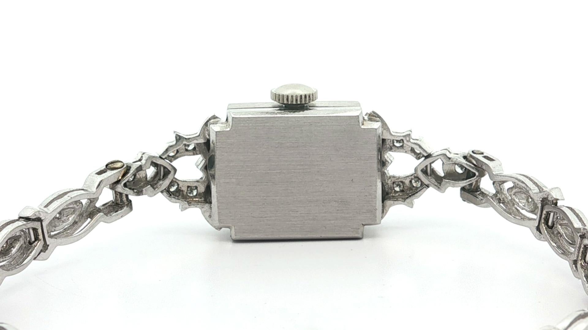 Vintage Fancy Platin Hamilton & 14k Weißgold 0,45ctw Diamond Link Armband im Angebot 7