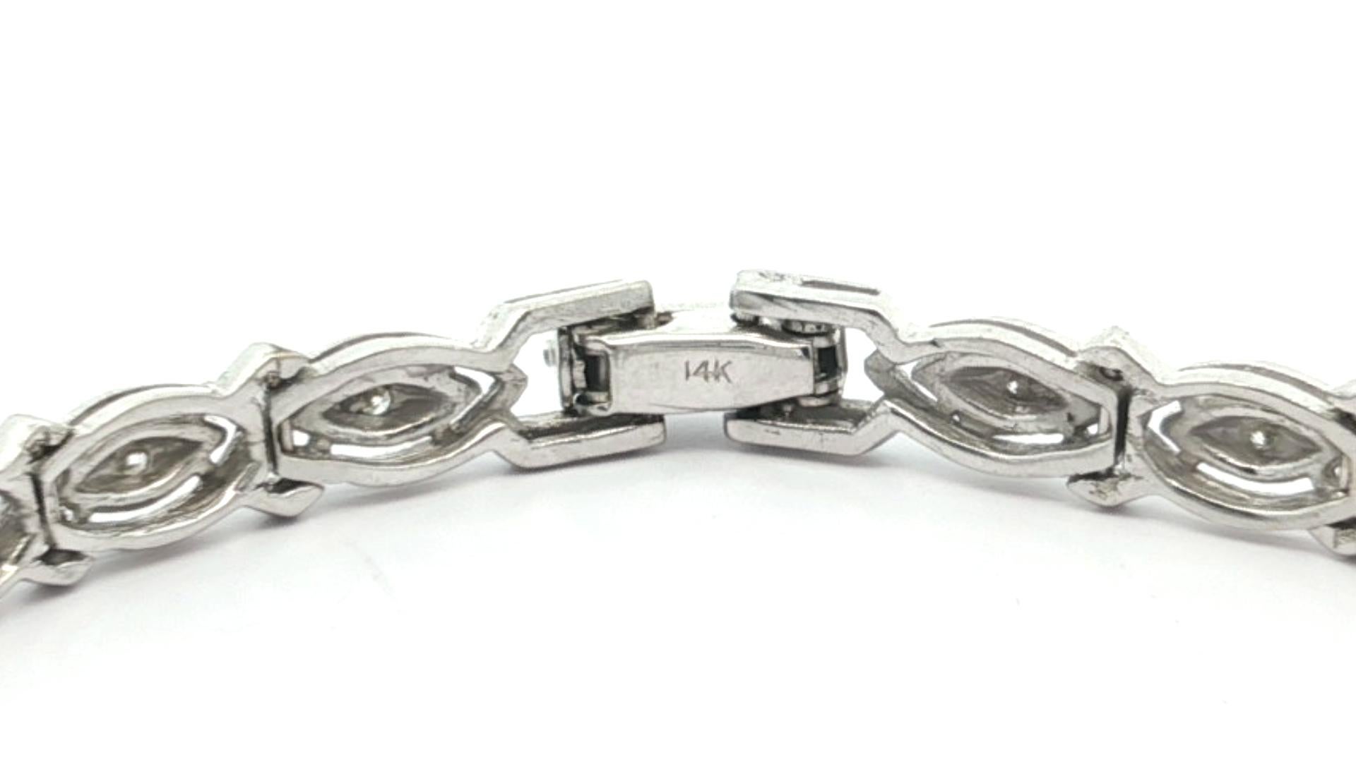 Vintage Fancy Platin Hamilton & 14k Weißgold 0,45ctw Diamond Link Armband im Angebot 8