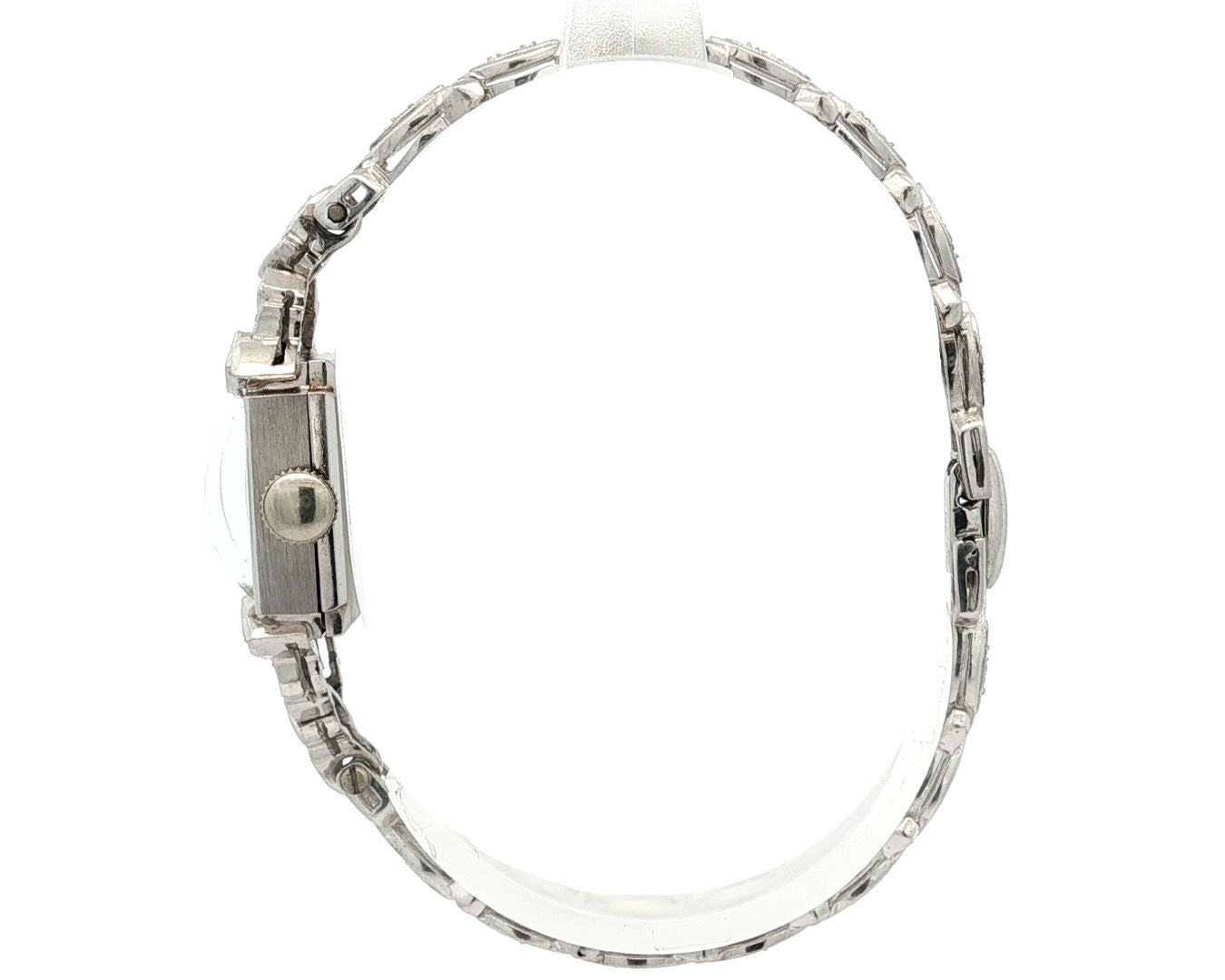 Vintage Fancy Platin Hamilton & 14k Weißgold 0,45ctw Diamond Link Armband im Zustand „Gut“ im Angebot in Montclair, NJ