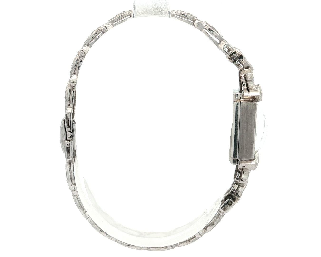 Vintage Fancy Platin Hamilton & 14k Weißgold 0,45ctw Diamond Link Armband Damen im Angebot