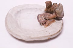 Vintage "Farm Girl with Lamb" Decorative Stoneware Figural Plate