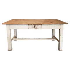 Vintage Farm Table with Drawer